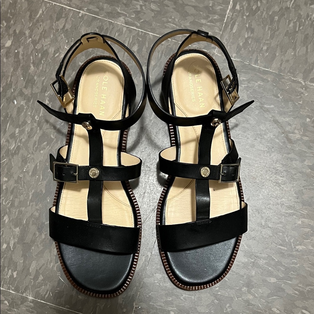 Cole Haan Black Strappy Sandals